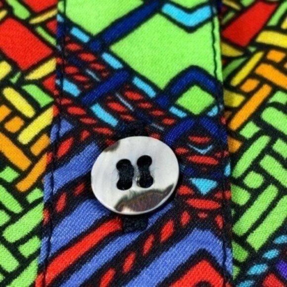 Mara Hoffman Short easy Dress Green Kasuri print Size medium - Picture 8 of 11